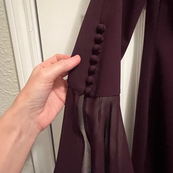 Calvin Klein Boat Neck Flare Sleeve w/buttons Dress - Picture 3 of 9